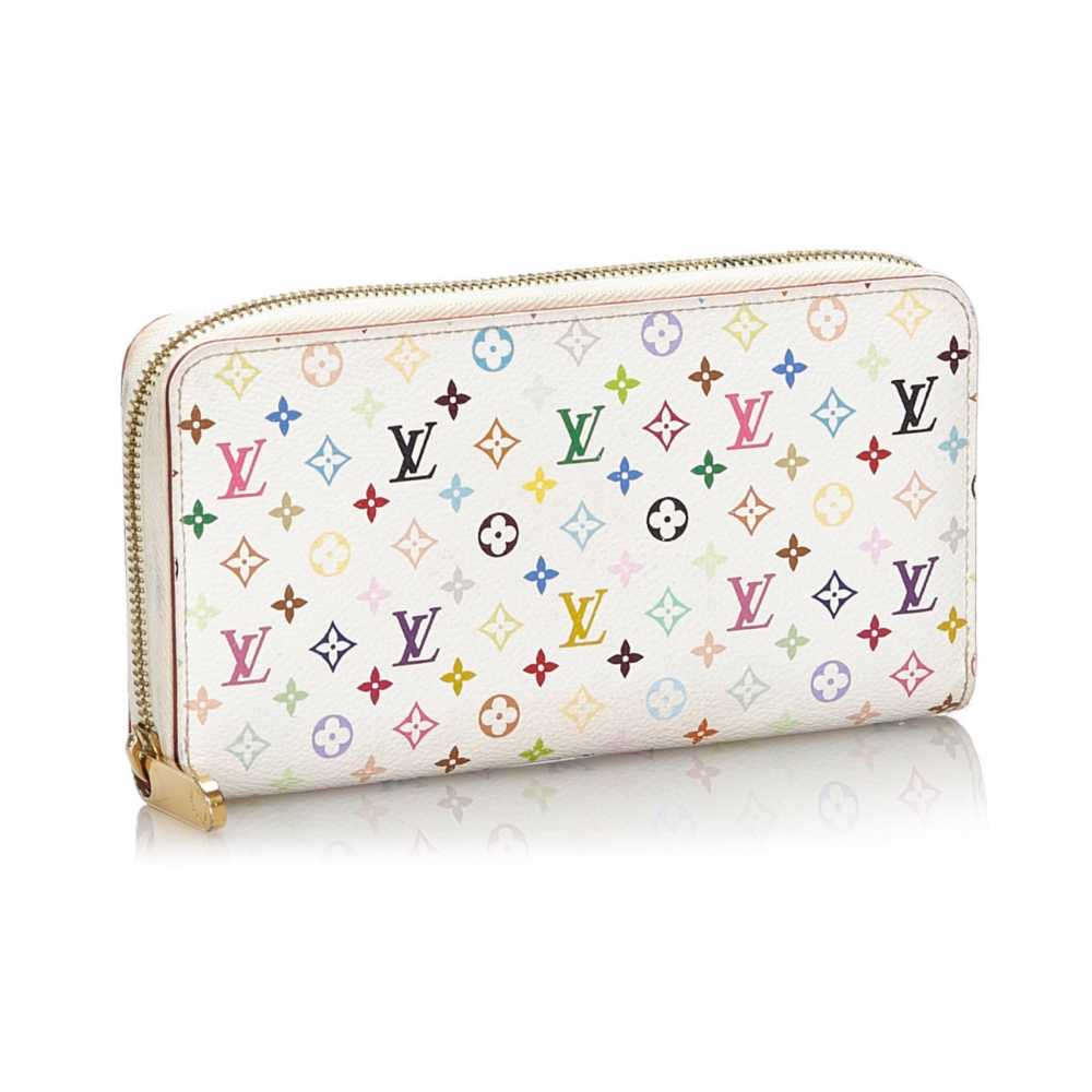 Louis Vuitton, Bags, Louis Vuitton Murakami Multicolor Zippy Long Wallet  White Limited Edition